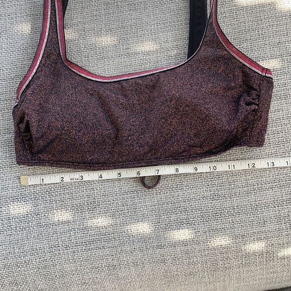 Xhilaration Swimsuit Rose Gold Sparkle Bikini Top - Picture 3 of 5